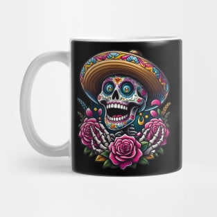 Sugar Skull Art - Skeleton Sombrero Roses Mug